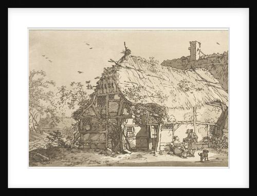 Farm with a family in the yard by Timothy Sheldrake