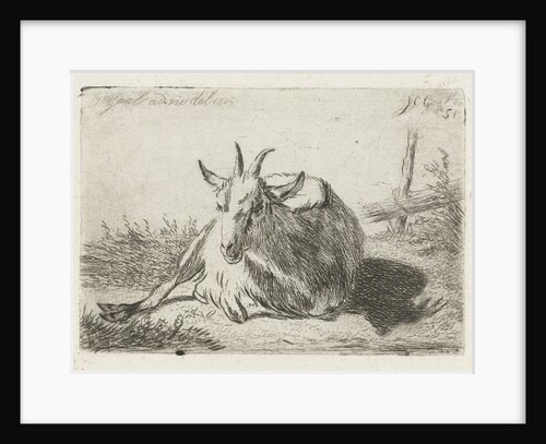 Lying goat, left by Jacobus Cornelis Gaal