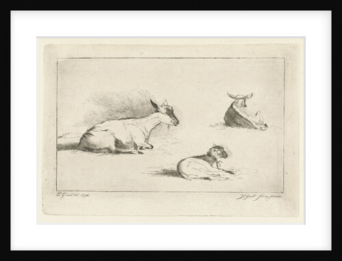 Three kids by Jacobus Cornelis Gaal