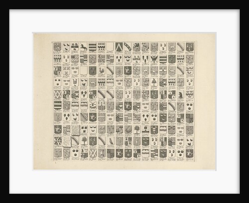 Weapon card with weapons and Gentlemen of the names of forty Delft by Hendrik de Leth