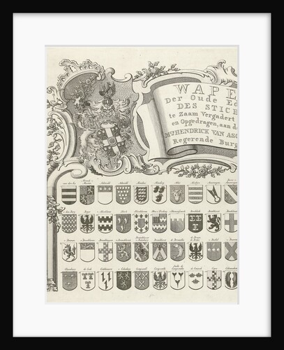Coat of arms map of ancient families of Utrecht, The Netherlands, sheet top left by Johannes van Hiltrop