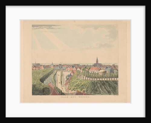 Nijmegen, view from the Belvedere to the west, Stevens Church, Gasthuiskerk, Valkhof with Barbarossa-ruin by Derk Anthony van de Wart