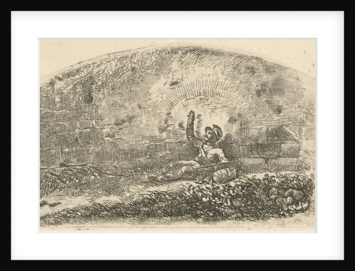 Against a wall seated soldier by Johannes Mock