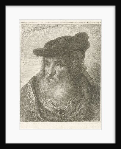 Portrait of an old man with beret by Johannes Mock