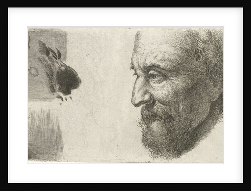 Face of an old man in profile by Johannes Mock