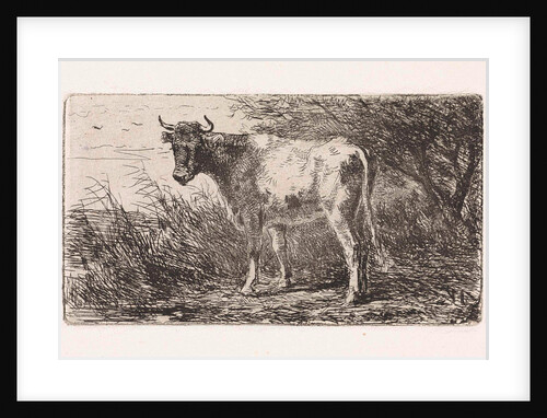 Cow on the bank of a river by Jan Vrolijk