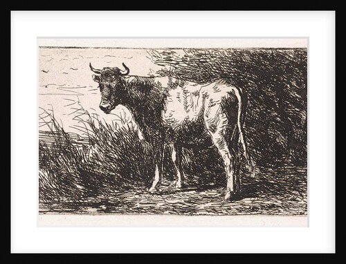 Cow on the bank of a river by Jan Vrolijk