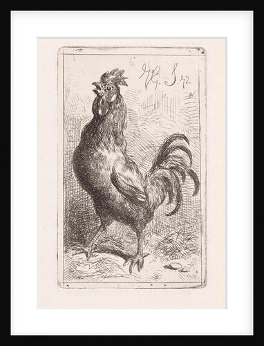 Crowing cock by Jan Gerard Smits