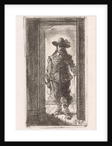 Man in seventeenth century dress, standing in a doorway by Jan Gerard Smits