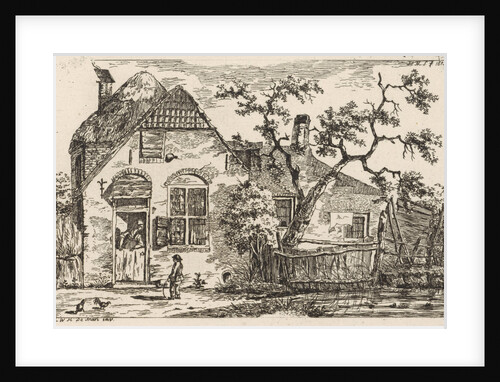 Boy with hoop at a farm by A.W.H. de Mari