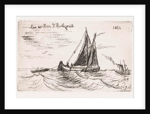 Sailing ship at sea by Joseph Hartogensis