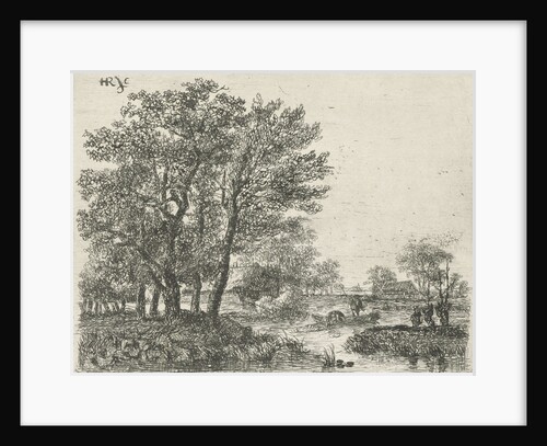 Fishermen in a boat by Hermanus Jan Hendrik van Rijkelijkhuysen