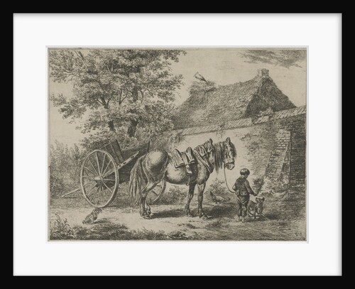 Boy with horse and dog by Christiaan Wilhelmus Moorrees