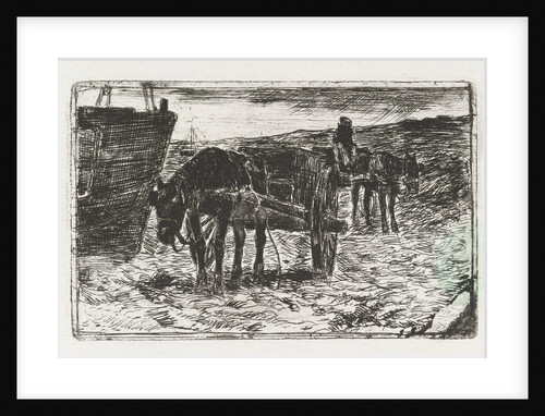 trucks on the beach by Anton Mauve