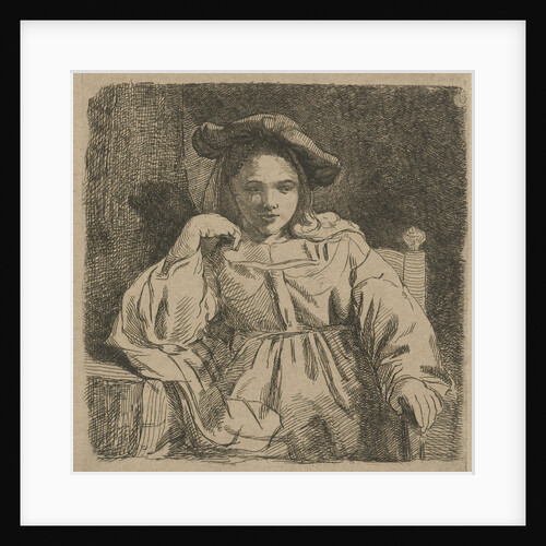 Sitting girl by Rembrandt Harmensz. van Rijn