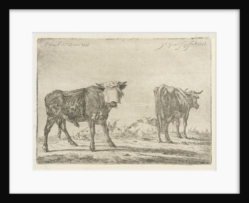 Blindfolded bull to herd cattle by Jacobus Cornelis Gaal
