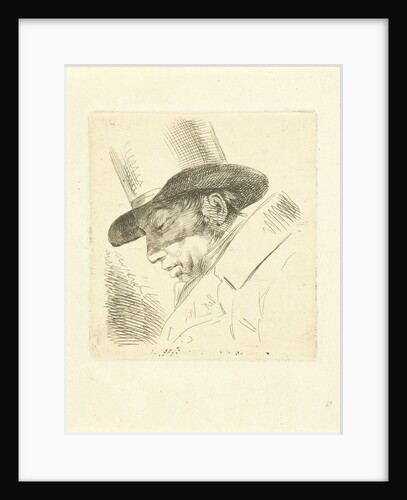 Portrait of Abraham Uytenbogaart with top hat by Jean Augustin Daiwaille