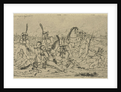One of his horse fallen General is helped by his men by Gerardus Emaus de Micault