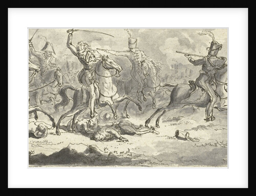 Cavalry during a battle by Gerardus Emaus de Micault