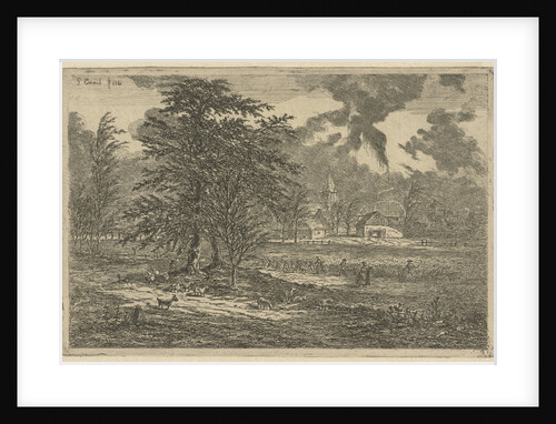 Shepherd in cornfield by Gerardus Emaus de Micault