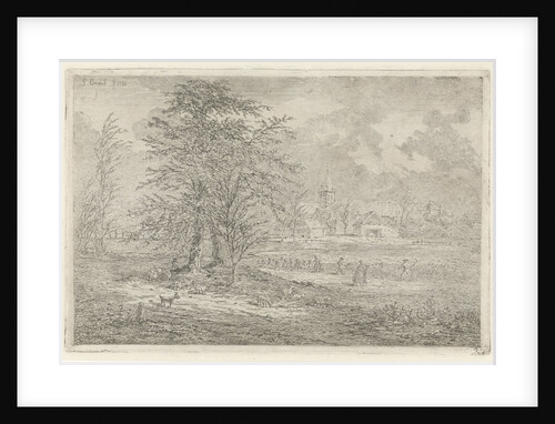 Shepherd in cornfield by Gerardus Emaus de Micault