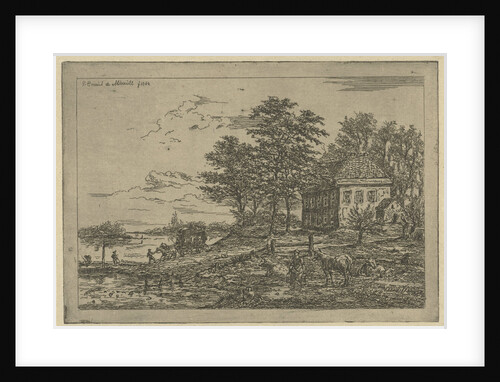 Crossing the Lek in the spring in Beusichem by Gerardus Emaus de Micault