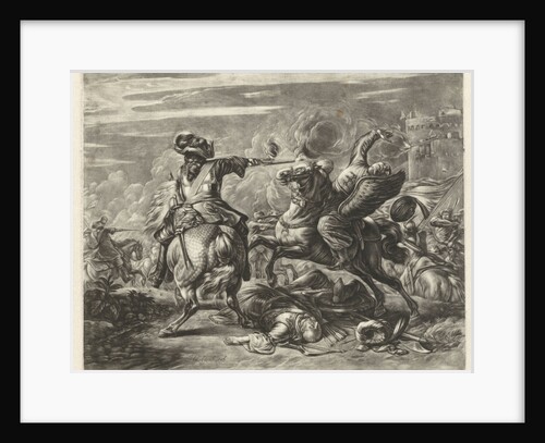 Equestrian Battle near a castle by Jan van Huchtenburg