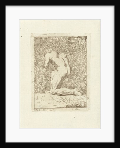 Naked kneeling man by I. Ephraimsz. Dresden