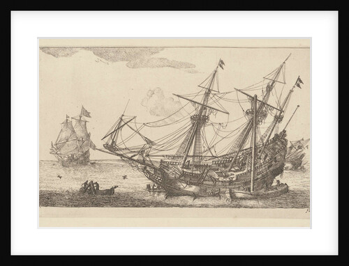 Repairs to the hull of a merchant ship by Reinier Nooms