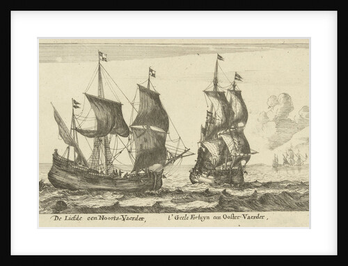 The ships' t Yellow Fortune and Love by Reinier Nooms