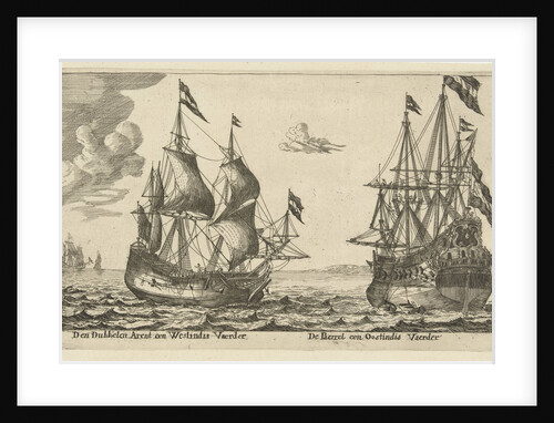 The ships De Parel and De Dubbele Arend by Reinier Nooms