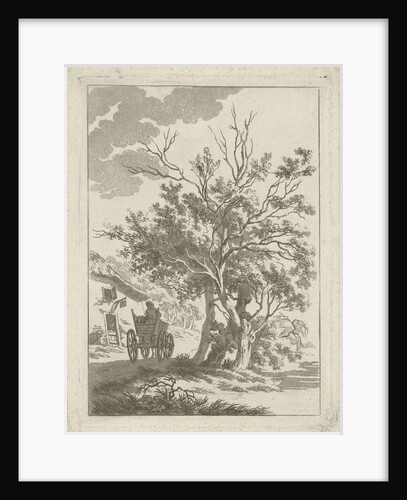 Landscape with farm wagon at inn by Hermanus Fock