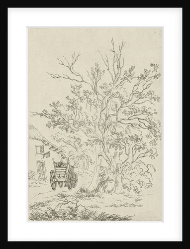 Landscape with farm wagon at inn by Hermanus Fock