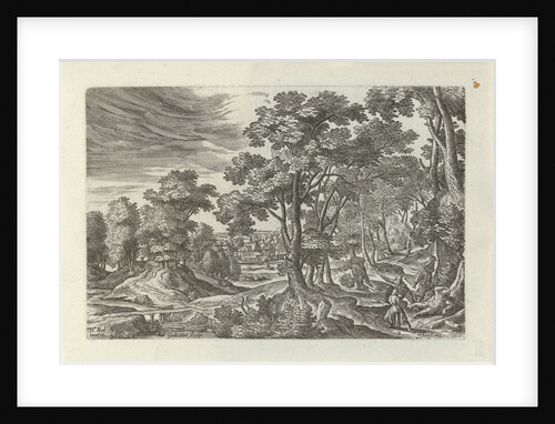Landscape with robbery of the traveler by J. Janssonius