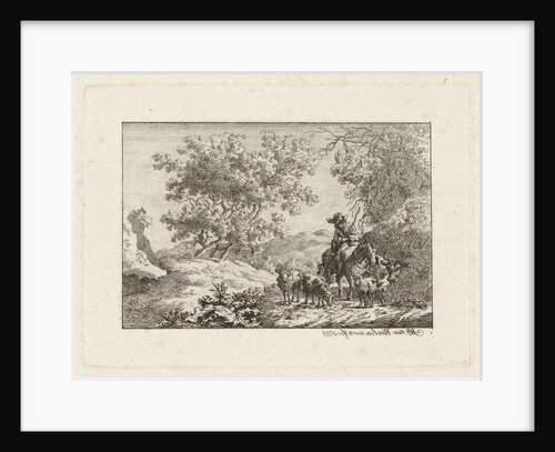 Shepherd with horse herd by Jacob Elias van Varelen