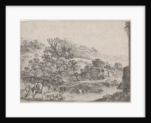 Landscape and donkey by Abraham van Waesberge I