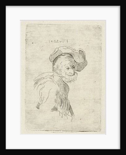 Portrait of a man with beret by Johan Antoni Kauclitz Colizzi