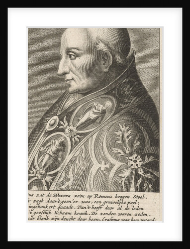 Portrait Bust of Pope Adrian VI with a richly ornamented robe by Hendrik Bary