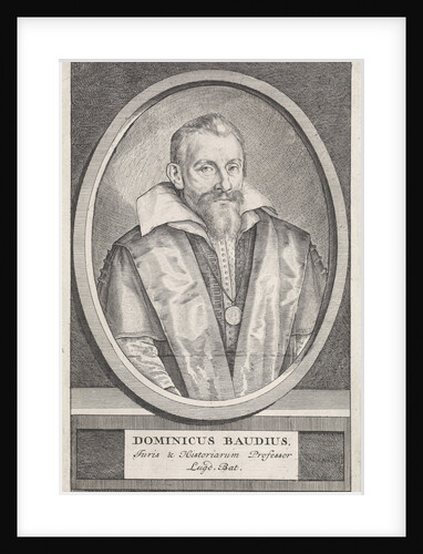 Portrait of Dominicus Baudius, poet and professor at Leiden, The Netherlands, at the age of 46 by Jacob Matham