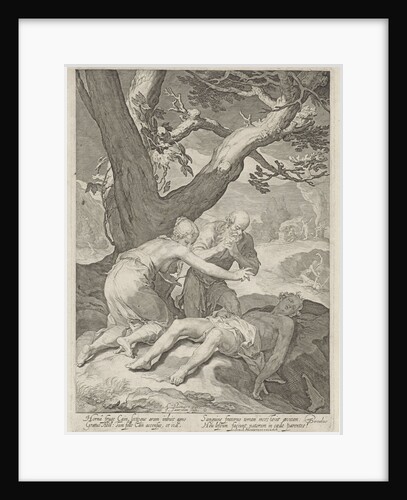 Adam and Eve mourn the death of Abel by Theodorus Schrevelius