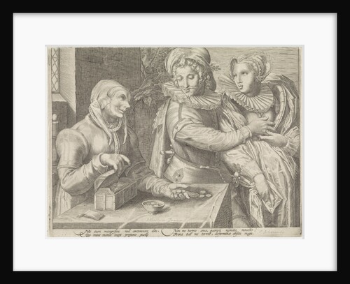 Young couple and an old woman with money box (Unequal love) by Hendrick Goltzius