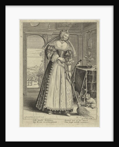 Woman with broom in an interior by Lodewijk XIII