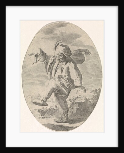 Dancing farmer with a sausage, Nicolaes van Lijnhoven by Andries Both