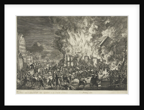 Fire in the admiralty line jobs, 1673 by Romeyn de Hooghe