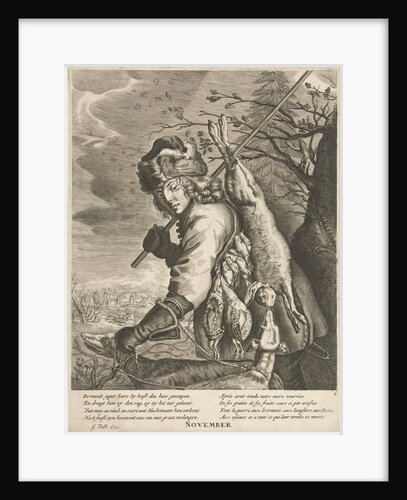 November: a hunter with his booty by Joachim von Sandrart