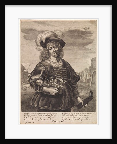 April: Young man with flower basket by Joachim von Sandrart