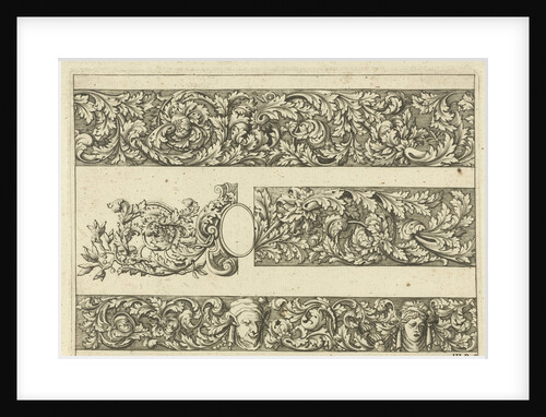 Three friezes with leaf tendrils, Anthonie de Winter by C. de Moelder