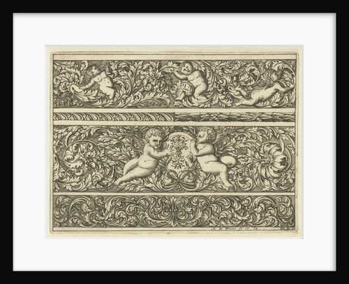Three friezes with leaf tendrils, Anthonie de Winter by Anonymous