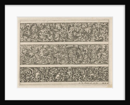 Three friezes with leaf tendrils by Anthonie de Winter