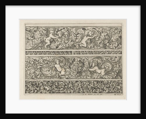 Three friezes with leaf tendrils, Anthonie de Winter by Anonymous